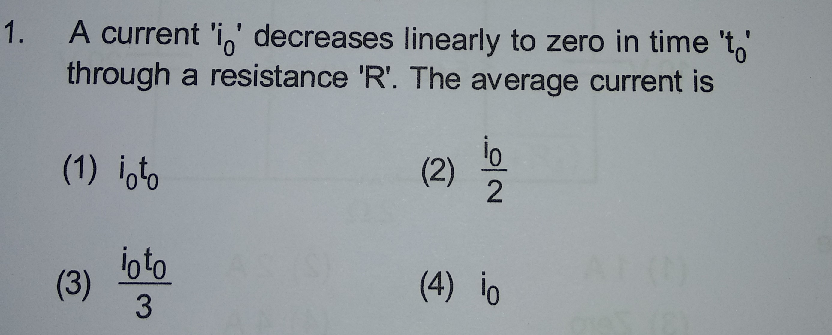 Question image for Please solve this ! It's a question of current El